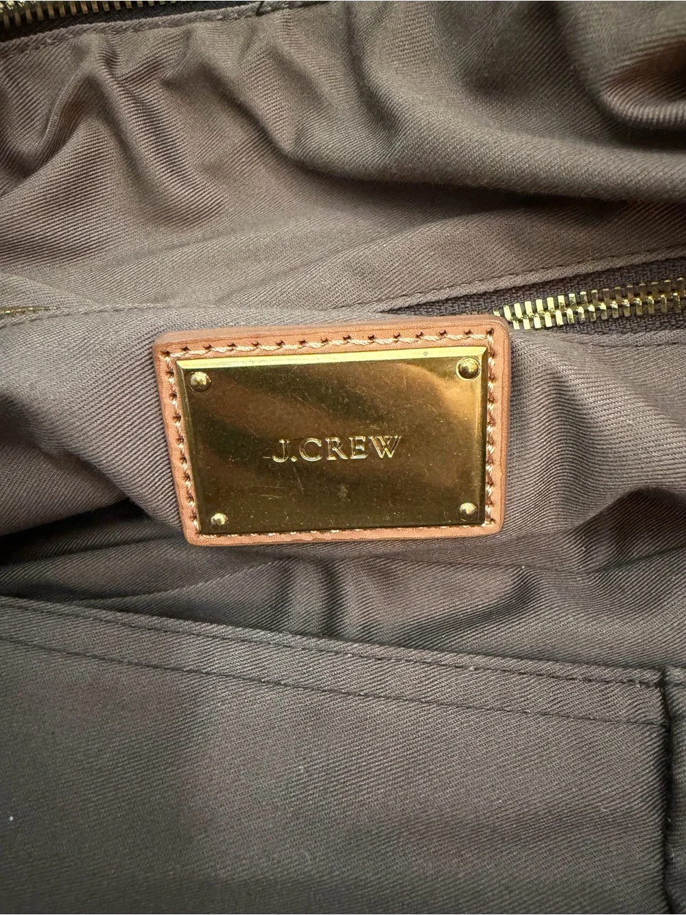 J.Crew Newbury Black Pebbled Leather Triple Zip Satchel Handbag Gold Hardware